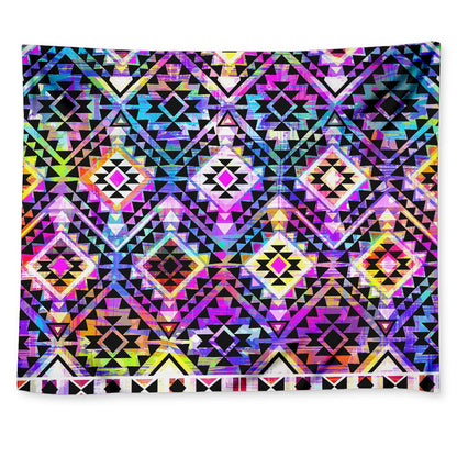 Colorful Aztec Pattern Print Tapestry