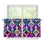 Colorful Aztec Pattern Print Tier Curtains
