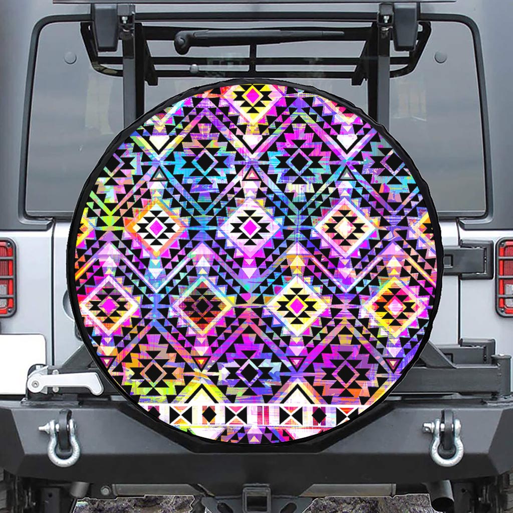 Colorful Aztec Pattern Print Tire Cover