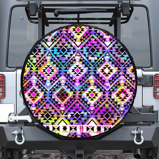Colorful Aztec Pattern Print Tire Cover