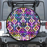 Colorful Aztec Pattern Print Tire Cover With Camera Hole