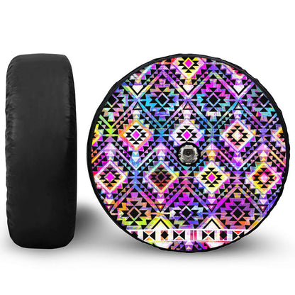 Colorful Aztec Pattern Print Tire Cover With Camera Hole