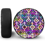 Colorful Aztec Pattern Print Tire Cover With Camera Hole