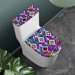 Colorful Aztec Pattern Print Toilet Lid And Tank Cover Set