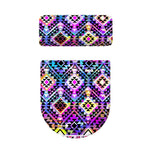 Colorful Aztec Pattern Print Toilet Lid And Tank Cover Set