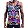 Colorful Aztec Pattern Print Men's Workout Tank Top