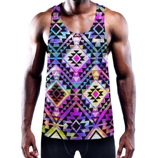 Colorful Aztec Pattern Print Training Tank Top