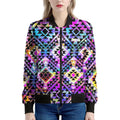 Colorful Aztec Pattern Print Women's Bomber Jacket