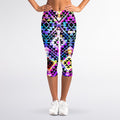 Colorful Aztec Pattern Print Women's Capri Leggings