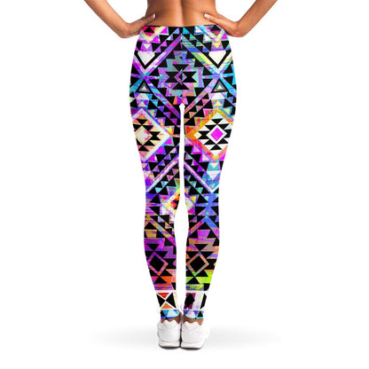 Colorful Aztec Pattern Print Women's Leggings