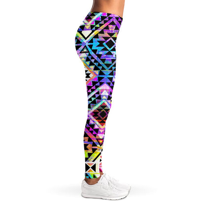 Colorful Aztec Pattern Print Women's Leggings