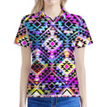 Colorful Aztec Pattern Print Women's Polo Shirt