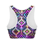 Colorful Aztec Pattern Print Women's Sports Bra