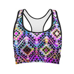 Colorful Aztec Pattern Print Women's Sports Bra
