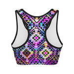 Colorful Aztec Pattern Print Women's Sports Bra