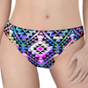 Colorful Aztec Pattern Print Women's Thong