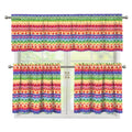 Colorful Aztec Tribal Pattern Print 3 Piece Kitchen Curtains