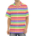 Colorful Aztec Tribal Pattern Print Aloha Shirt