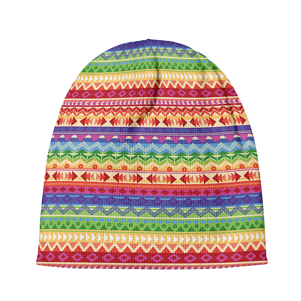 Colorful Aztec Tribal Pattern Print Beanie