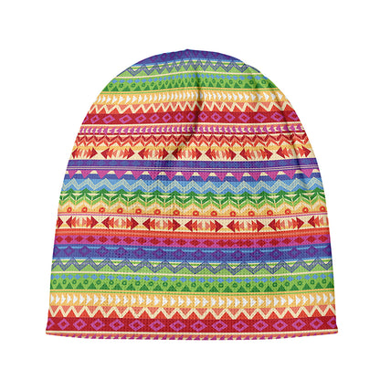 Colorful Aztec Tribal Pattern Print Beanie