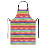 Colorful Aztec Tribal Pattern Print Bib Apron With Pocket