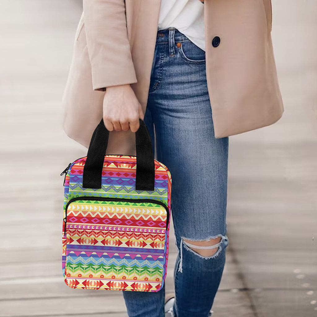 Colorful Aztec Tribal Pattern Print Bible Tote Bag