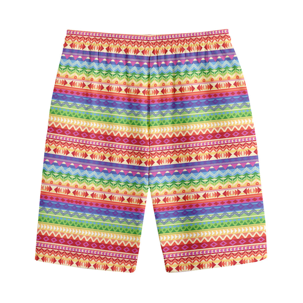 Colorful Aztec Tribal Pattern Print Cotton Shorts