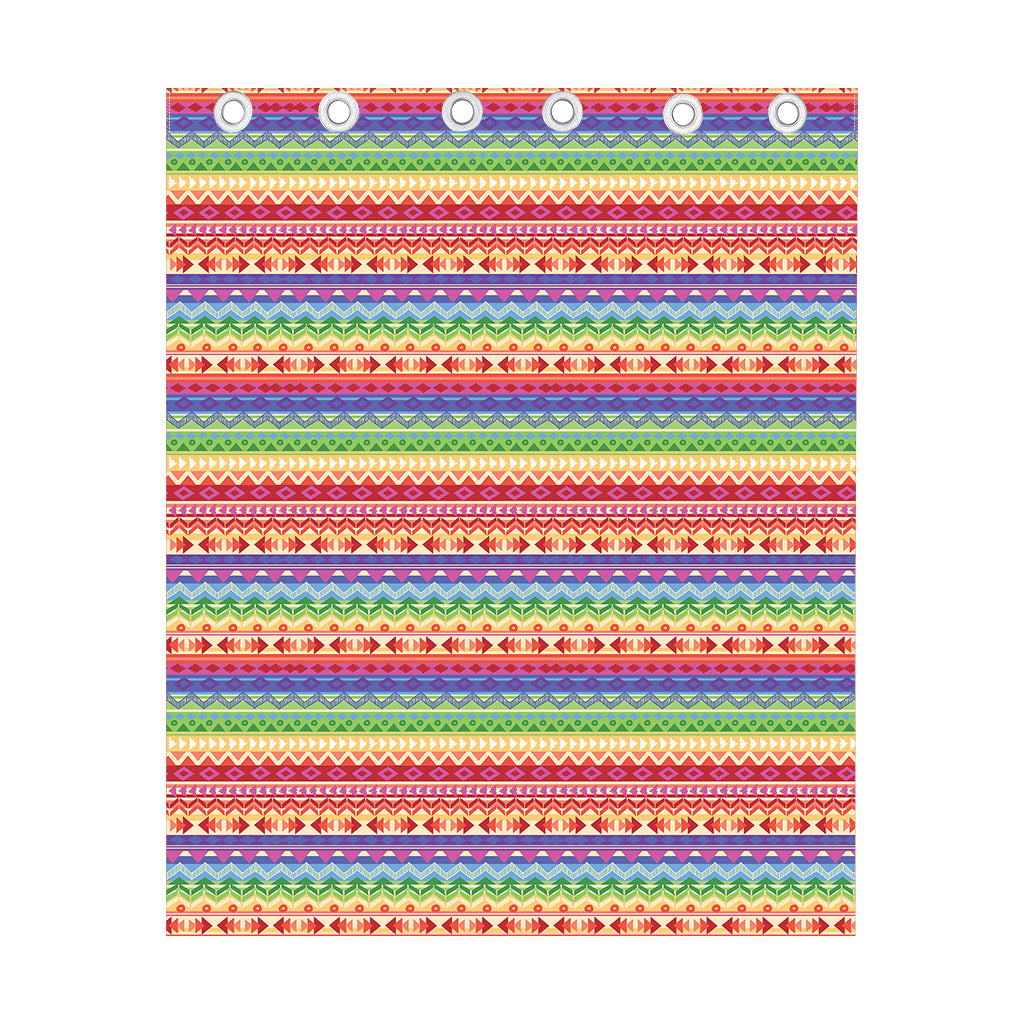 Colorful Aztec Tribal Pattern Print Curtain