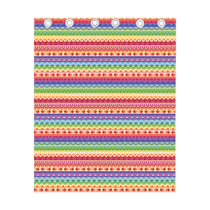 Colorful Aztec Tribal Pattern Print Curtain