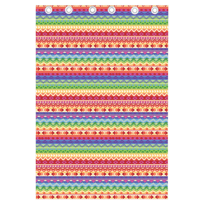 Colorful Aztec Tribal Pattern Print Curtain
