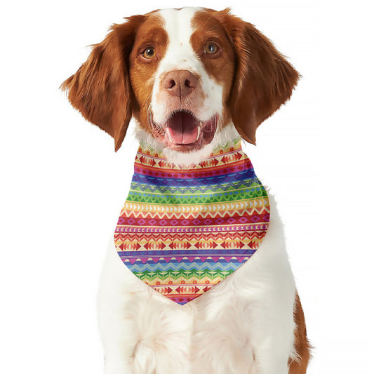 Colorful Aztec Tribal Pattern Print Dog Bandana