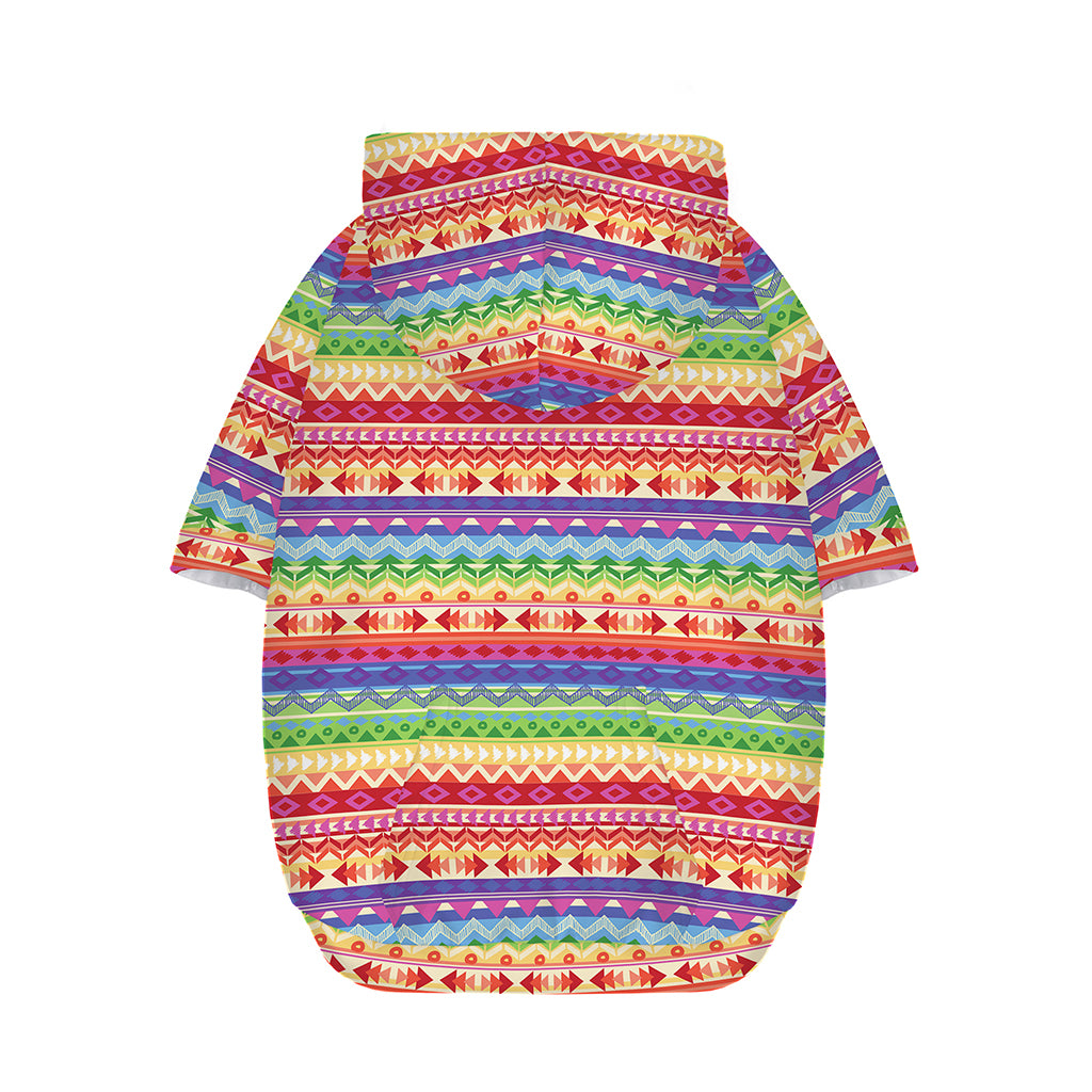 Colorful Aztec Tribal Pattern Print Dog Zip Up Hoodie