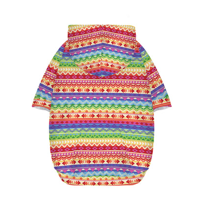 Colorful Aztec Tribal Pattern Print Dog Zip Up Hoodie