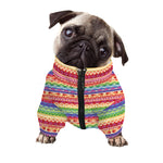 Colorful Aztec Tribal Pattern Print Dog Zip Up Jacket
