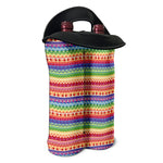 Colorful Aztec Tribal Pattern Print Double Neoprene Wine Tote