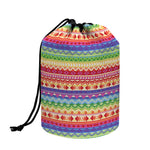 Colorful Aztec Tribal Pattern Print Drawstring Makeup Bag