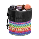 Colorful Aztec Tribal Pattern Print Drawstring Makeup Bag