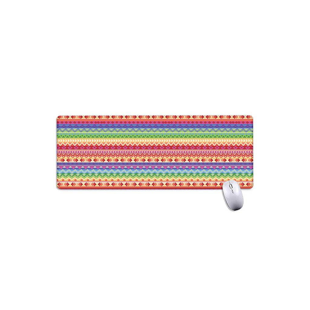 Colorful Aztec Tribal Pattern Print Extended Mouse Pad