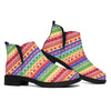 Colorful Aztec Tribal Pattern Print Flat Ankle Boots