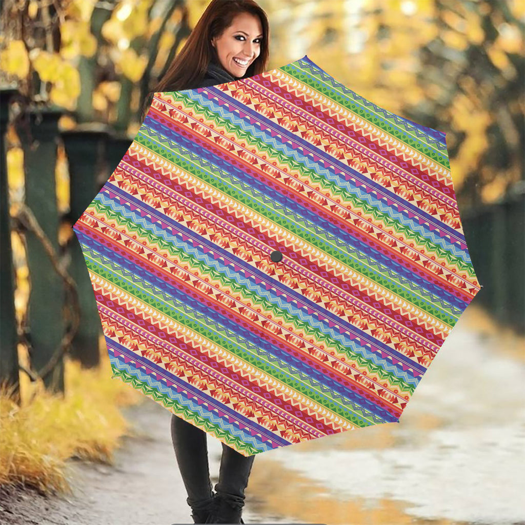 Colorful Aztec Tribal Pattern Print Foldable Umbrella