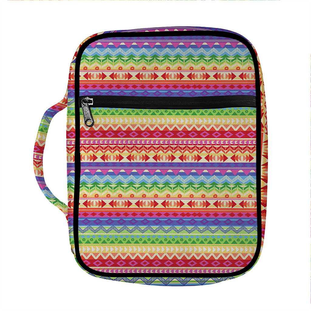 Colorful Aztec Tribal Pattern Print Front Pocket Bible Bag