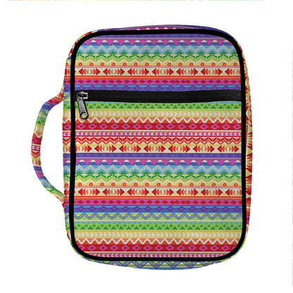 Colorful Aztec Tribal Pattern Print Front Pocket Bible Bag