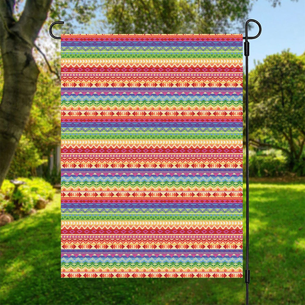 Colorful Aztec Tribal Pattern Print Garden Flag