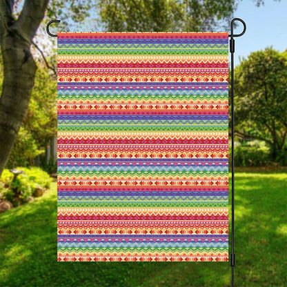 Colorful Aztec Tribal Pattern Print Garden Flag