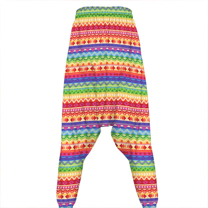 Colorful Aztec Tribal Pattern Print Hammer Pants
