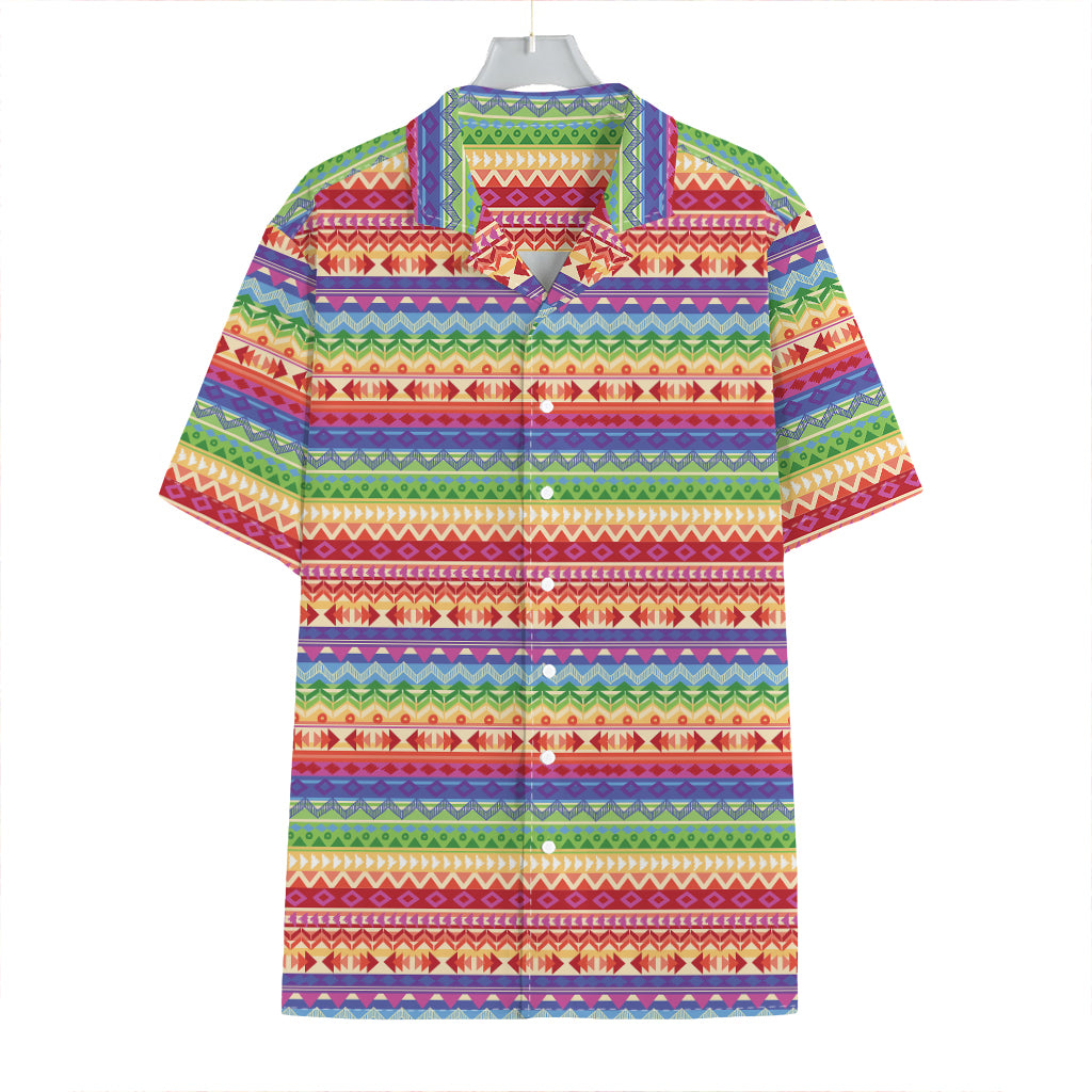 Colorful Aztec Tribal Pattern Print Hawaiian Shirt