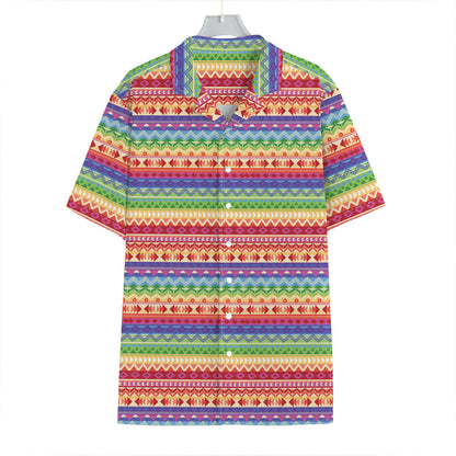 Colorful Aztec Tribal Pattern Print Hawaiian Shirt
