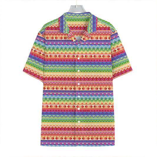 Colorful Aztec Tribal Pattern Print Hawaiian Shirt