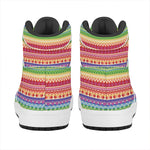 Colorful Aztec Tribal Pattern Print High Top Leather Sneakers