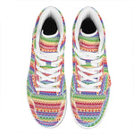 Colorful Aztec Tribal Pattern Print High Top Leather Sneakers